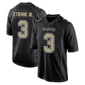 Perkns NO.Saints #3 Travis Etienne Jr. Player Black Carbon Fashion Home Game Stitched Jerseys