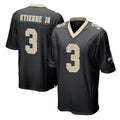Perkns NO.Saints #3 Travis Etienne Jr. Player Black Home Game Stitched Jerseys