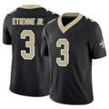 Perkns NO.Saints #3 Travis Etienne Jr. Player Black Limited Vapor F.U.S.E. Home Game Stitched Jerseys