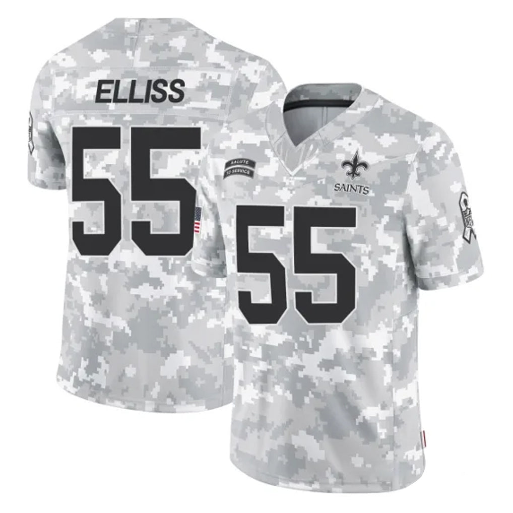 Perkns NO.Saints #55 Kaden Elliss Player Arctic Camo Salute To Service Limited Game Stitched Jerseys
