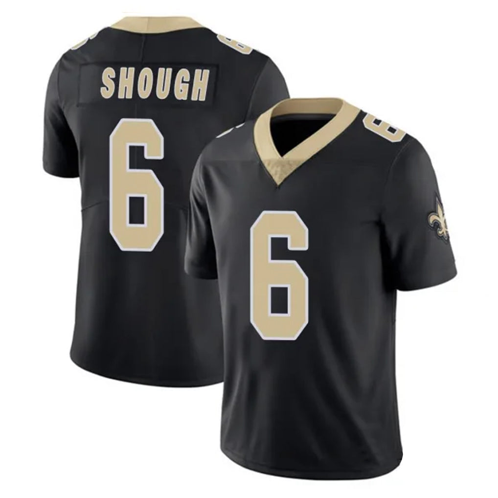 Perkns NO.Saints #6 Tyler Shough Player Black Limited Vapor Untouchable Home Game Stitched Jerseys