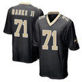 Perkns NO.Saints #71 Kelvin Banks Jr. Player Black Home Game Stitched Jerseys