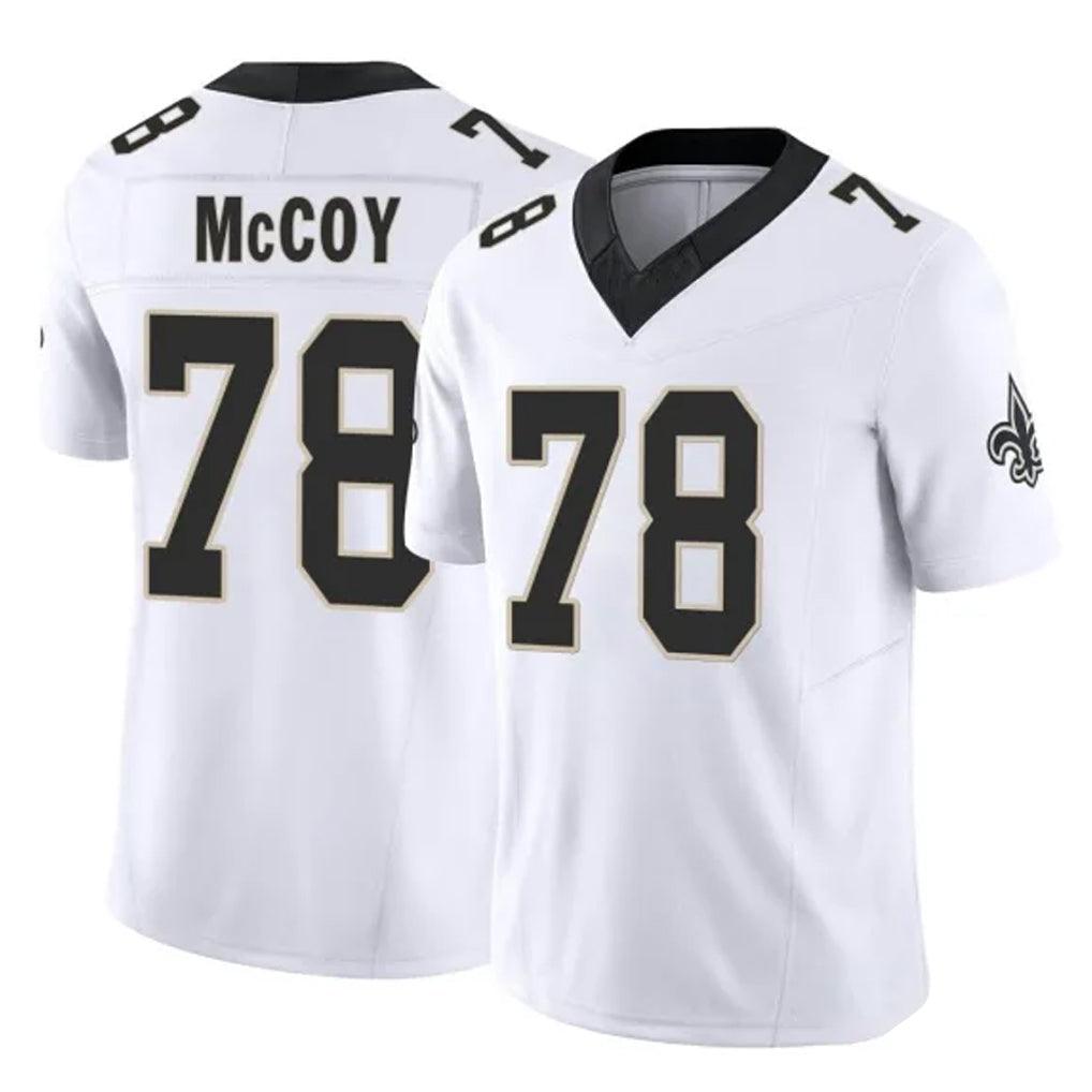 Perkns NO.Saints #78 Erik McCoy Player White Limited Vapor F.U.S.E. Home Game Stitched Jerseys