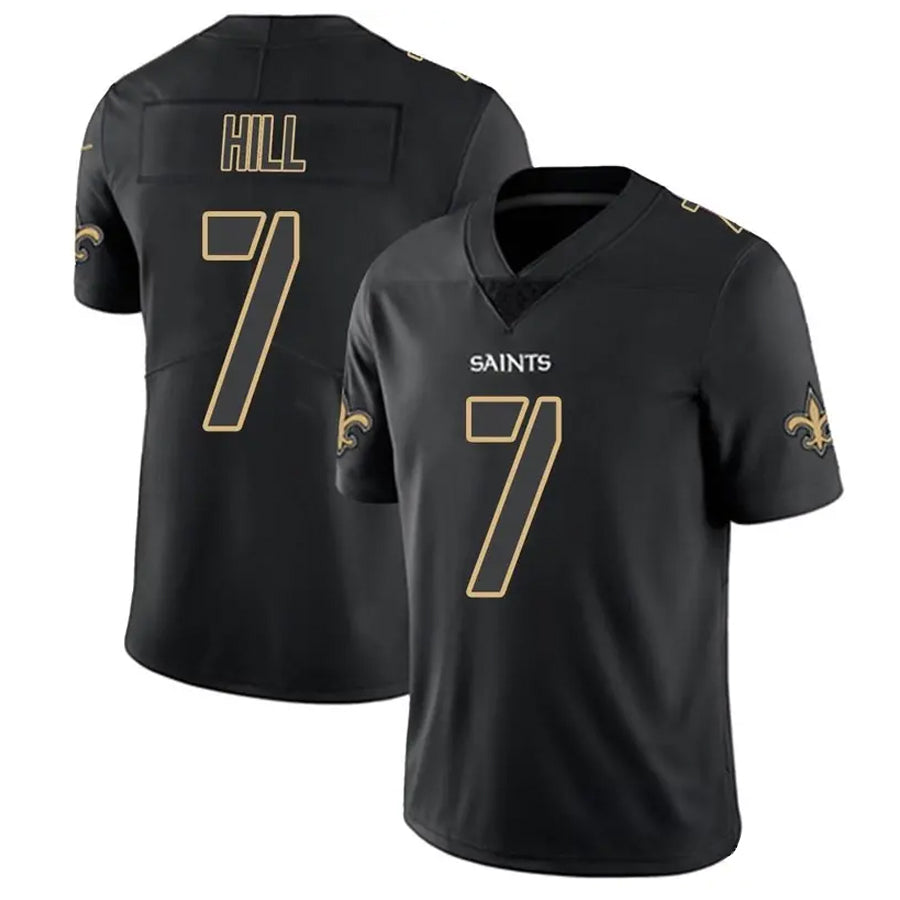 Perkns NO.Saints #7 Taysom Hill Player Limited Black Impact Stitched Jerseys