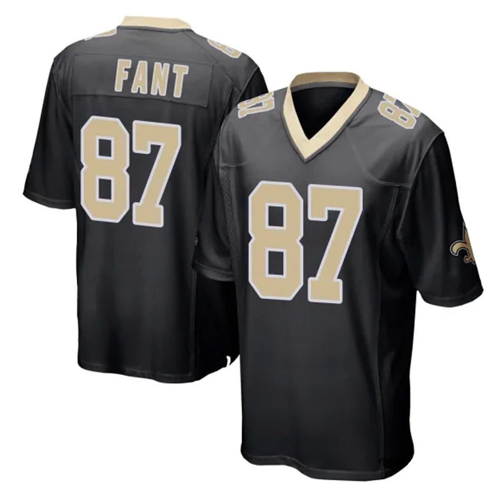Perkns NO.Saints #87 Noah Fant Player Black Home Game Stitched Jerseys