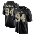 Perkns NO.Saints #94 Cameron Jordan Player Carbon Black Fashion Game Stitched Jerseys