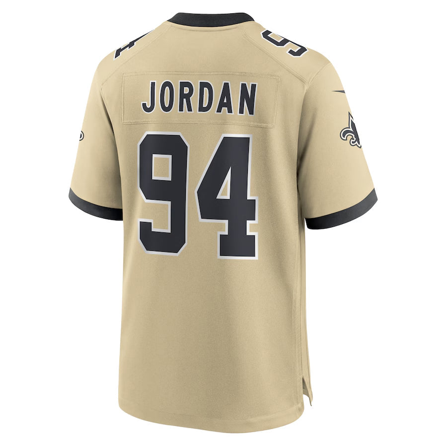 Perkns NO.Saints #94 Cameron Jordan Player Gold Alternate Game Stitched Jerseys
