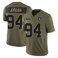 Perkns NO.Saints #94 Cameron Jordan Player Olive 2025 Salute To Service Limited Stitched Jerseys
