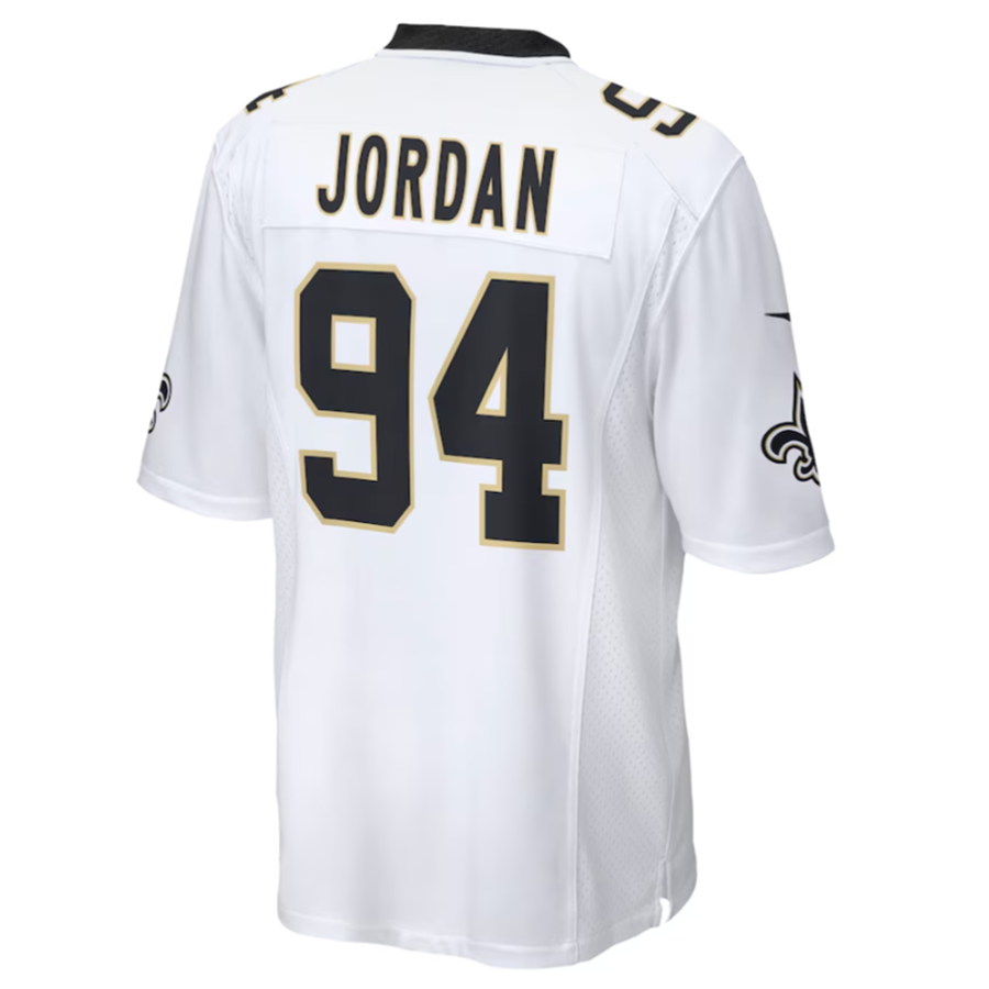 Perkns NO.Saints #94 Cameron Jordan White Game Stitched American Stitched Jerseys