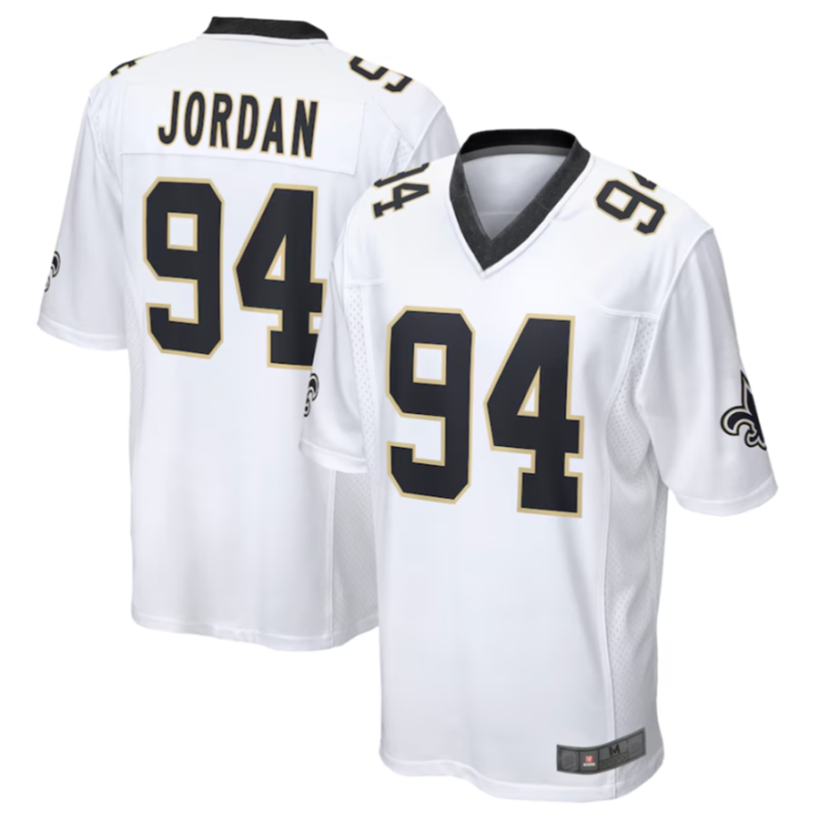 Perkns NO.Saints #94 Cameron Jordan White Game Stitched American Stitched Jerseys