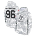 Perkns NO.Saints #96 Carl Granderson Player Arctic Camo Salute to Service Pullover Hoodies Limited Game Stitched Jerseys
