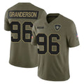Perkns NO.Saints #96 Carl Granderson Player Olive 2025 Salute To Service Limited Stitched Jerseys