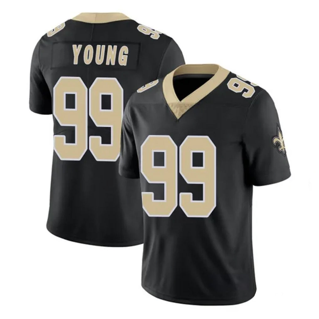 Perkns NO.Saints #99 Chase Young Player Black Limited Vapor Untouchable Home Game Stitched Jerseys