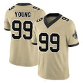 Perkns NO.Saints #99 Chase Young Player Gold Limited Vapor F.U.S.E. Home Game Stitched Jerseys