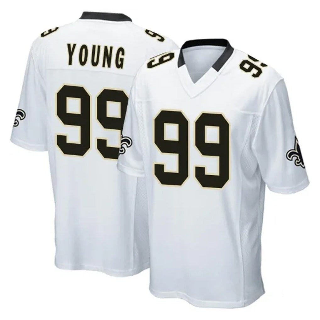Perkns NO.Saints #99 Chase Young Player White Home Game Stitched Jerseys