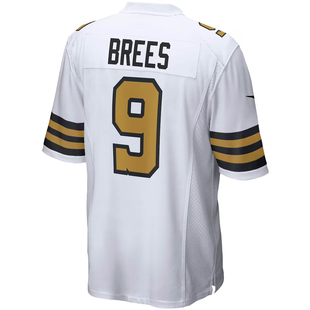 Perkns NO.Saints #9 Drew Brees White Alternate Game Stitched Jerseys