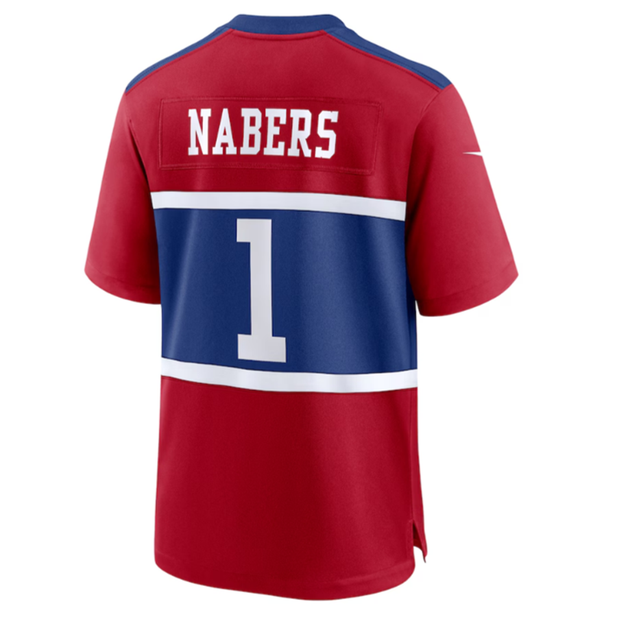 Perkns NY.Giants #1 Malik Nabers Century Red Alternate Stitched Jerseys