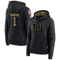 Perkns NY.Giants #1 Malik Nabers Player Black Salute to Service Hoodies Stitched Jerseys
