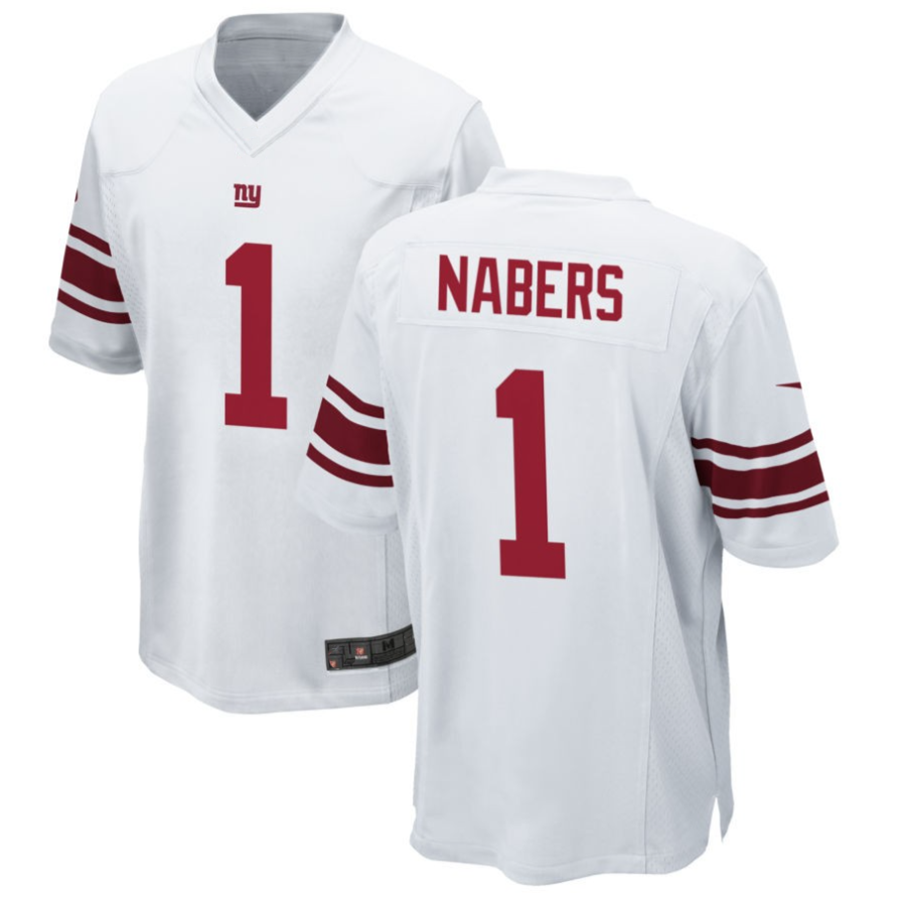 Perkns NY.Giants #1 Malik Nabers Player White Game Stitched Jerseys