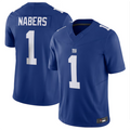 Perkns NY.Giants #1 Malik Nabers Royal Vapor F.U.S.E. Limited American Stitched Stitched Jersey