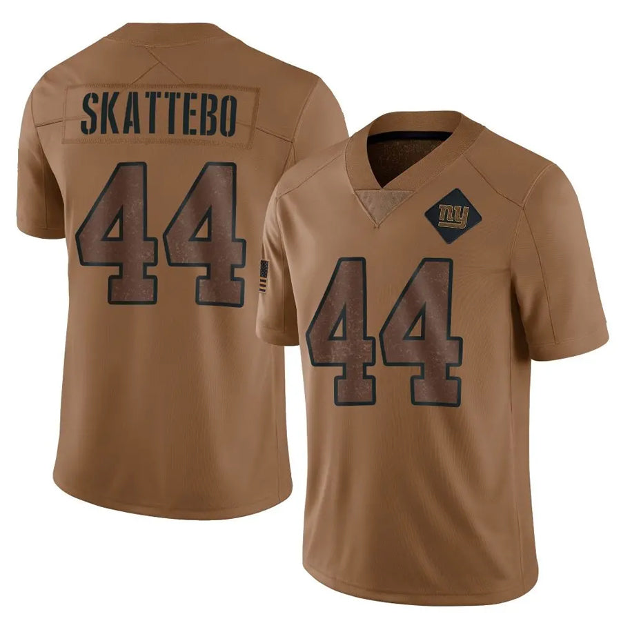 Perkns NY.Giants #44 Cam Skattebo Player Brown Salute To Service Limited Stitched Jerseys