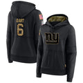Perkns NY.Giants #6 Jaxson Dart Player Black Salute to Service Hoodies Stitched Jerseys