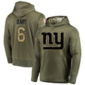 Perkns NY.Giants #6 Jaxson Dart Player Salute to Service Hoodies Stitched Jerseys