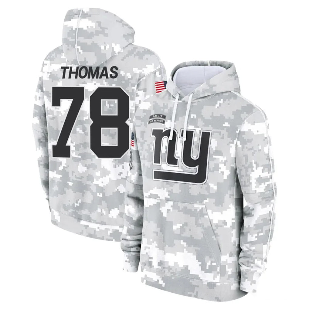Perkns NY.Giants #78 Andrew Thomas Player Arctic Camo Salute to Service Pullover Hoodies Limited Game Stitched Jerseys