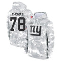 Perkns NY.Giants #78 Andrew Thomas Player Arctic Camo Salute to Service Pullover Hoodies Limited Game Stitched Jerseys