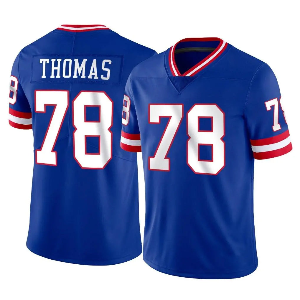 Perkns NY.Giants #78 Andrew Thomas Player Royal Classic Vapor Home Game Stitched Jerseys