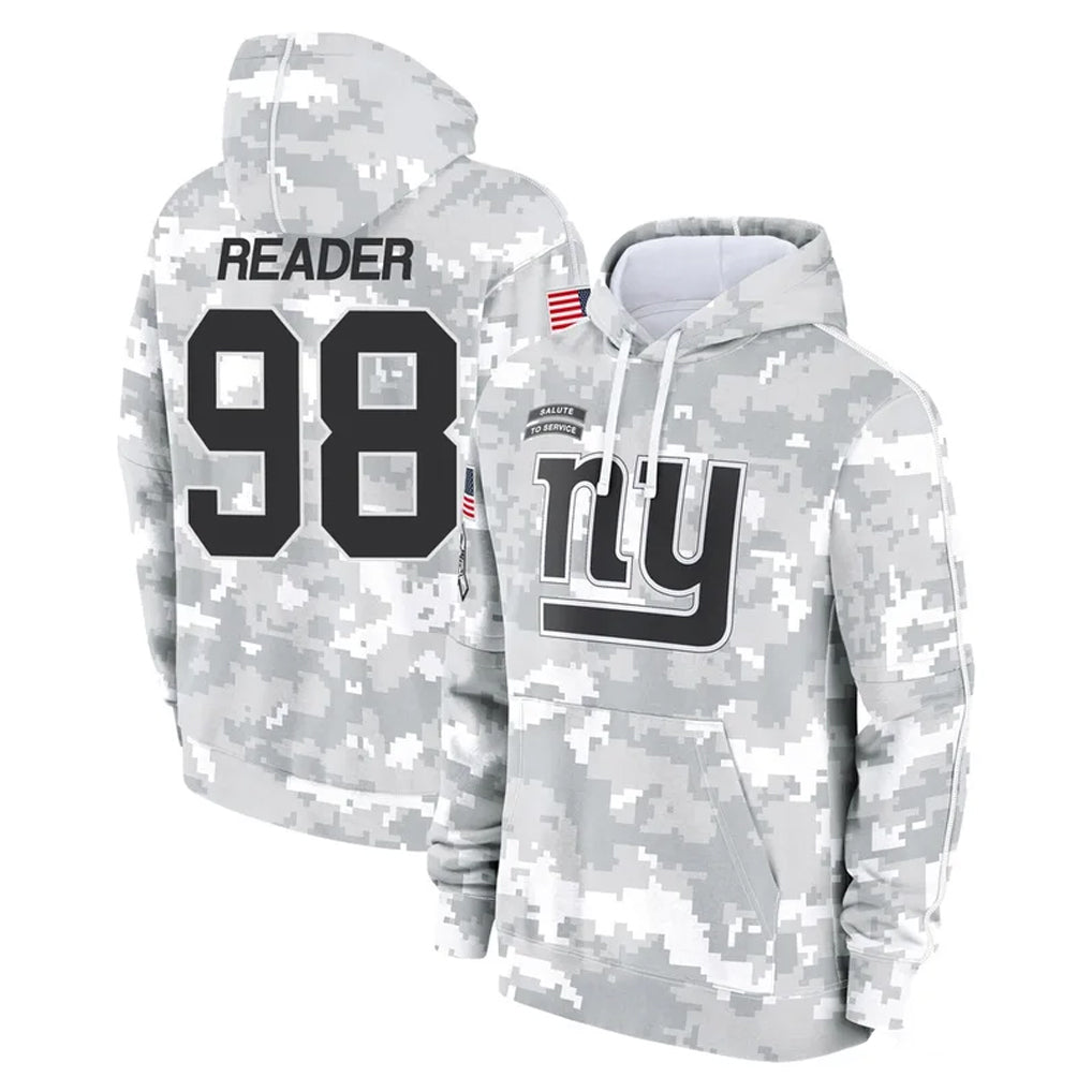 Perkns NY.Giants #98 DJ Reader Player Arctic Camo Salute to Service Pullover Hoodies Limited Game Stitched Jerseys
