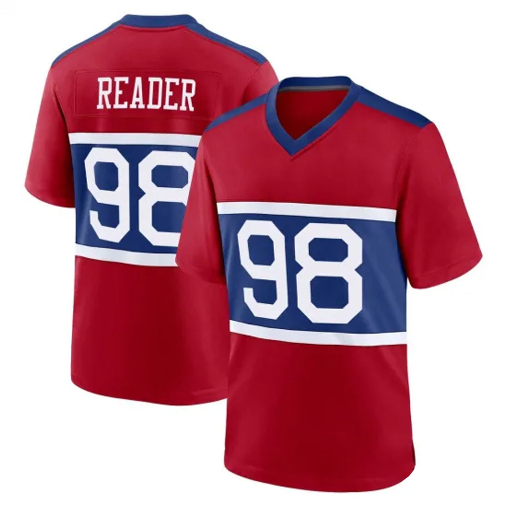 Perkns NY.Giants #98 DJ Reader Player Red Century Home Game Stitched Jerseys