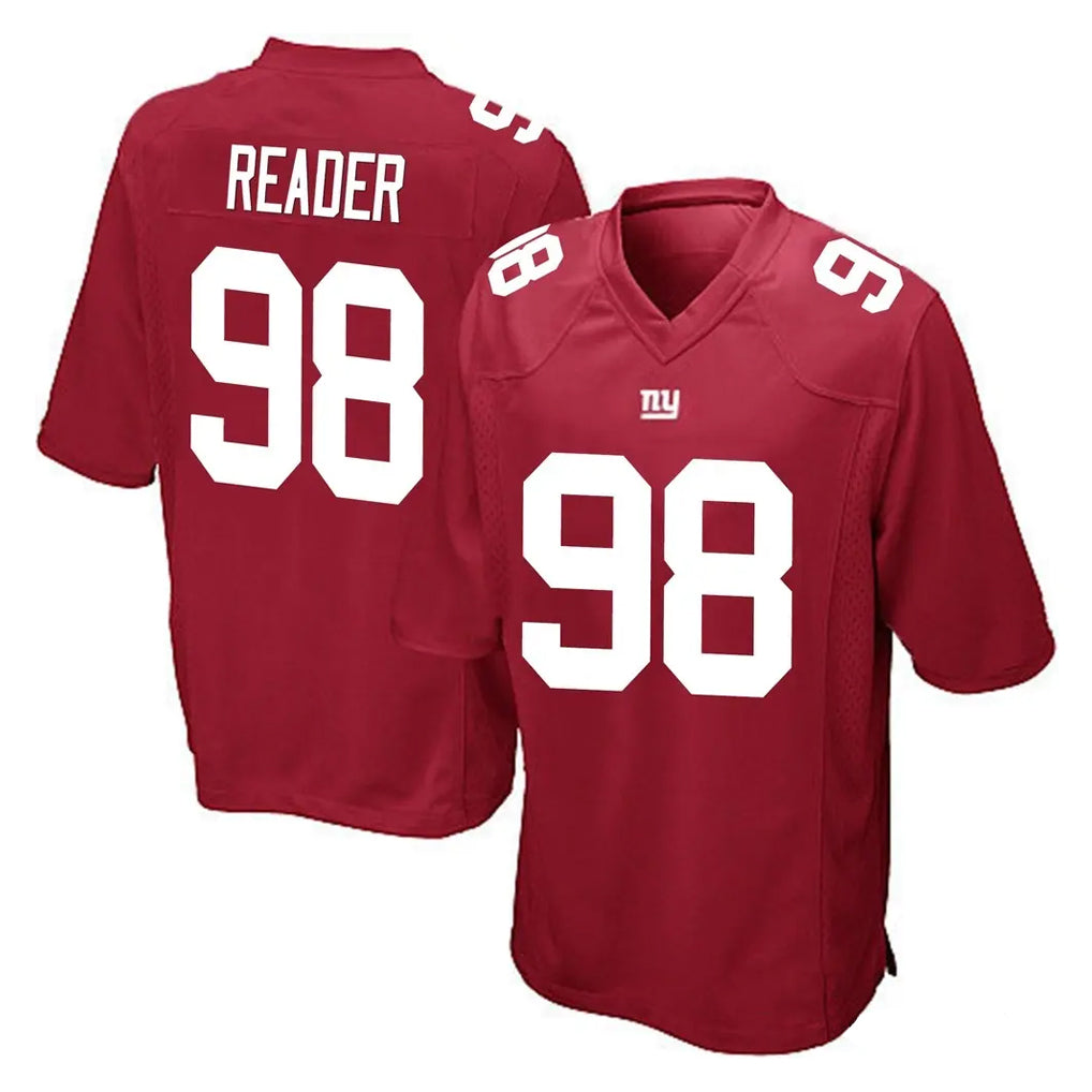 Perkns NY.Giants #98 DJ Reader Player Red Home Game Stitched Jerseys