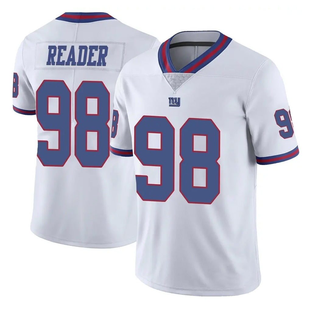 Perkns NY.Giants #98 DJ Reader Player White Color Rush Home Game Stitched Jerseys