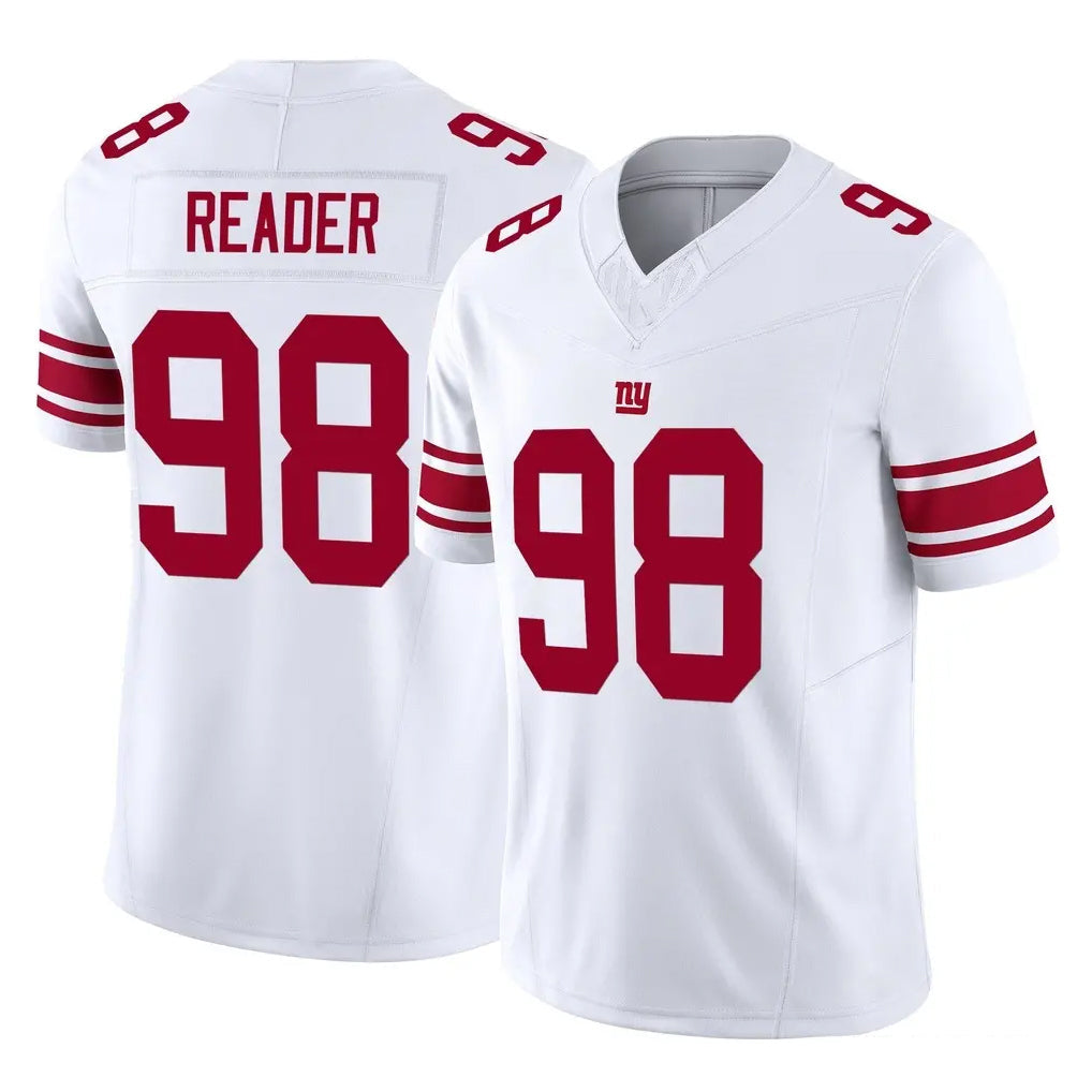 Perkns NY.Giants #98 DJ Reader Player White Limited Vapor F.U.S.E. Home Game Stitched Jerseys