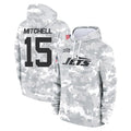 Perkns NY.Jets #15 Adonai Mitchell Player Arctic Camo Salute to Service Pullover Hoodies Limited Game Stitched Jerseys