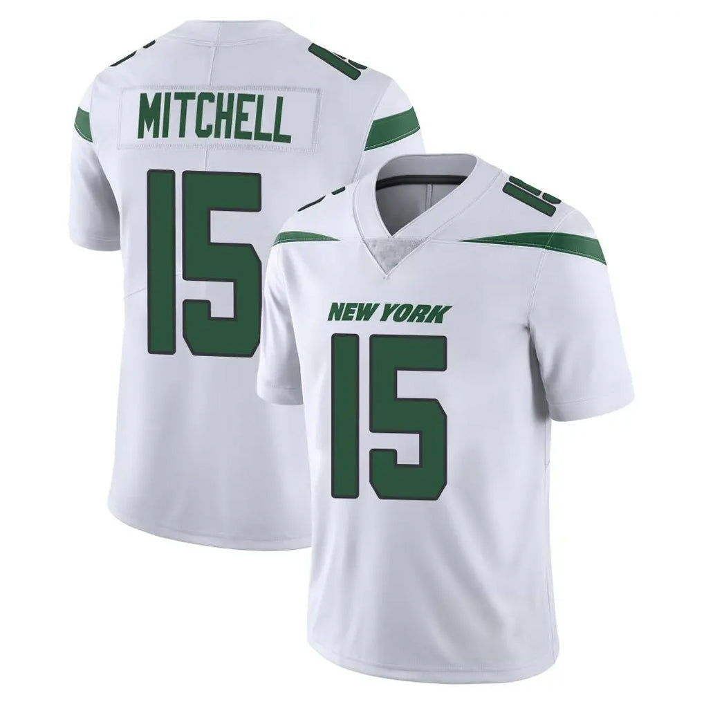 Perkns NY.Jets #15 Adonai Mitchell Player White Spotlight Limited Vapor Home Game Stitched Jerseys