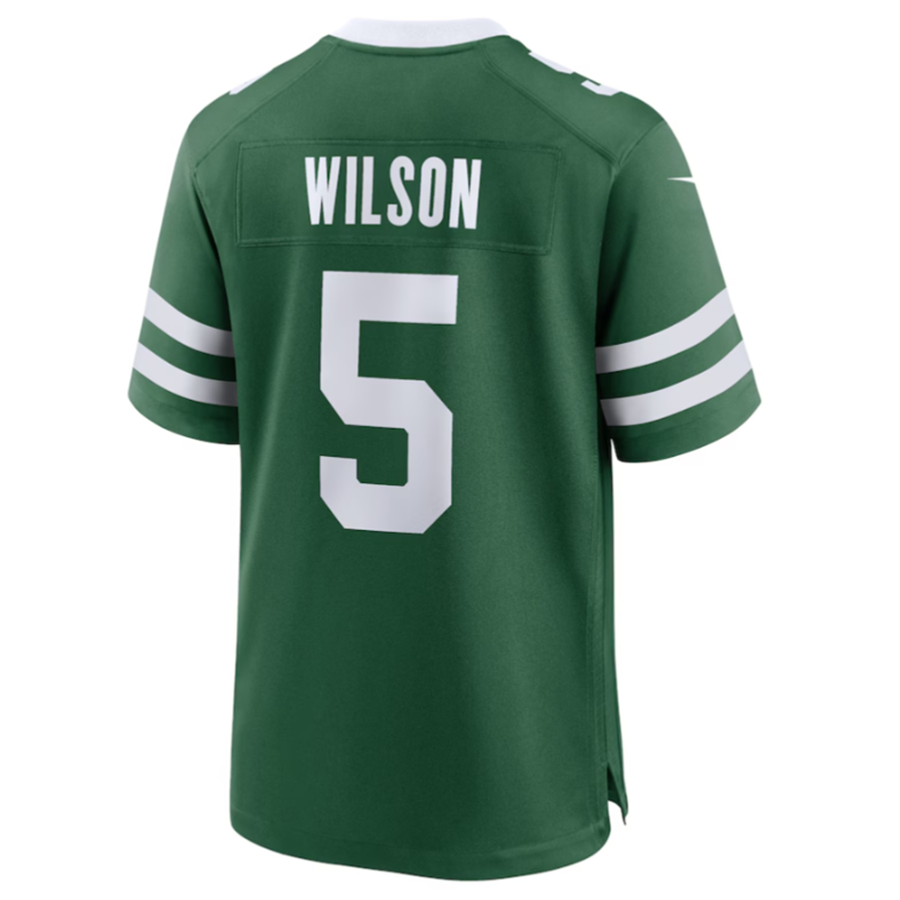 Perkns NY.Jets #5 Garrett Wilson Legacy Green Game Jersey Stitched American Stitched Jerseys