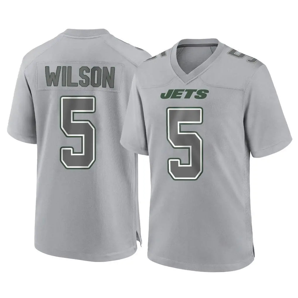 Perkns NY.Jets #5 Garrett Wilson Player Gray Limited Atmosphere Fashion Home Game Stitched Jerseys