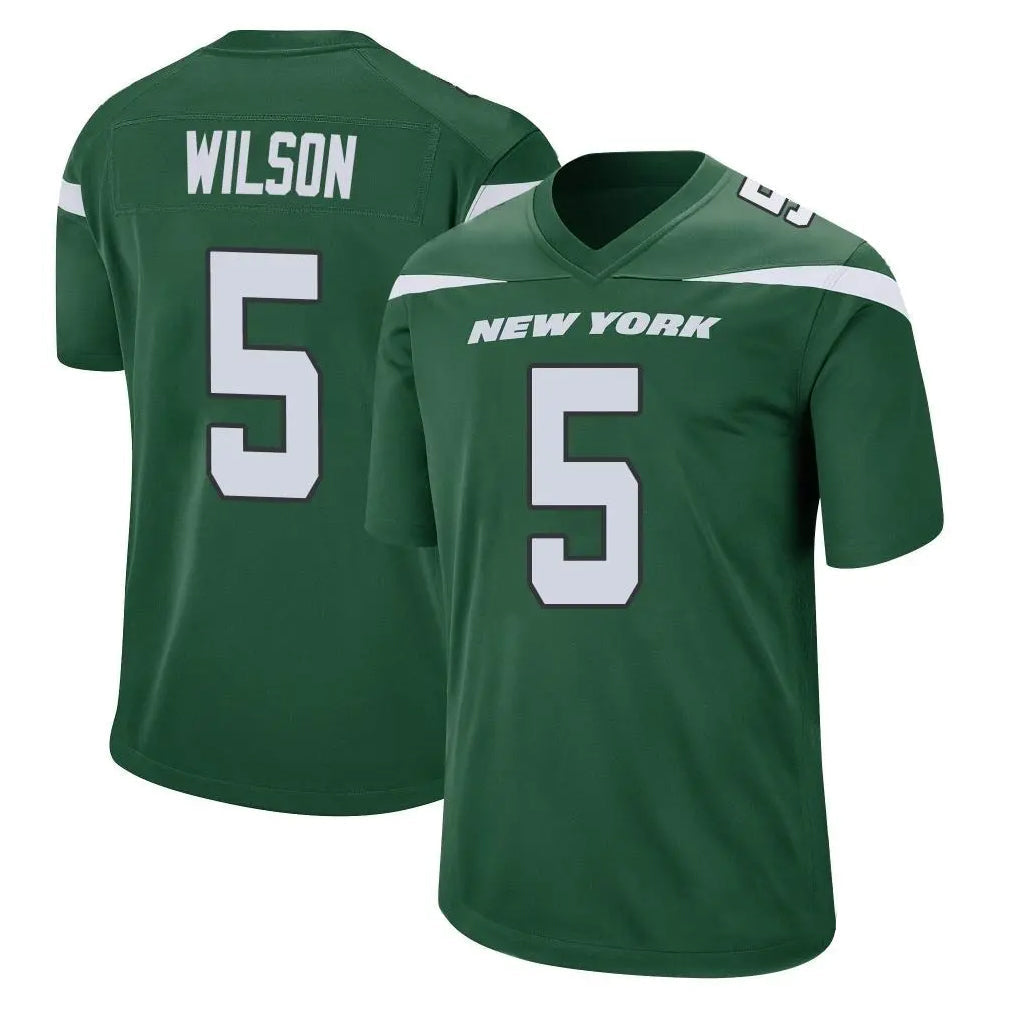 Perkns NY.Jets #5 Garrett Wilson Player Green Game Stitched Jerseys