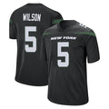 Perkns NY.Jets #5 Garrett Wilson Player Stealth Black Home Game Stitched Jerseys