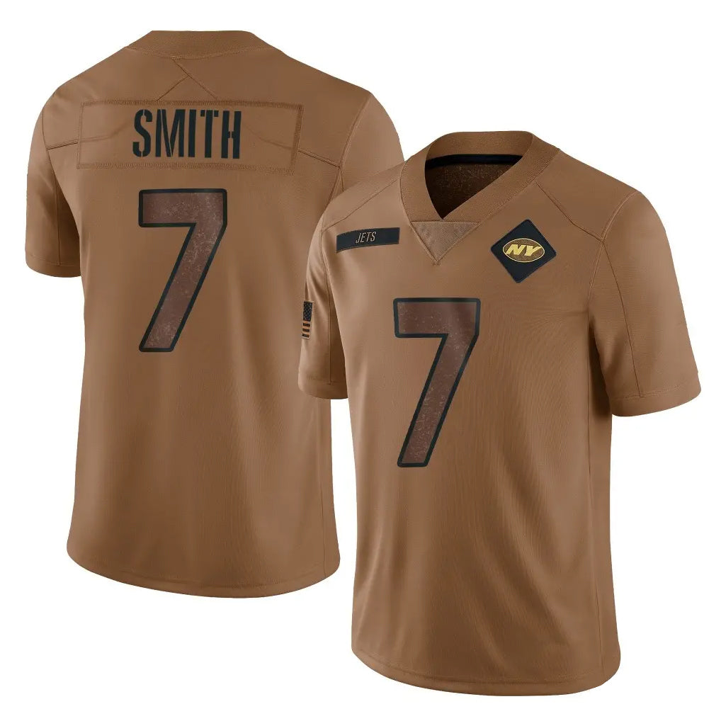 Perkns NY.Jets #7 Geno Smith Player Brown Salute To Service Limited Stitched Jerseys