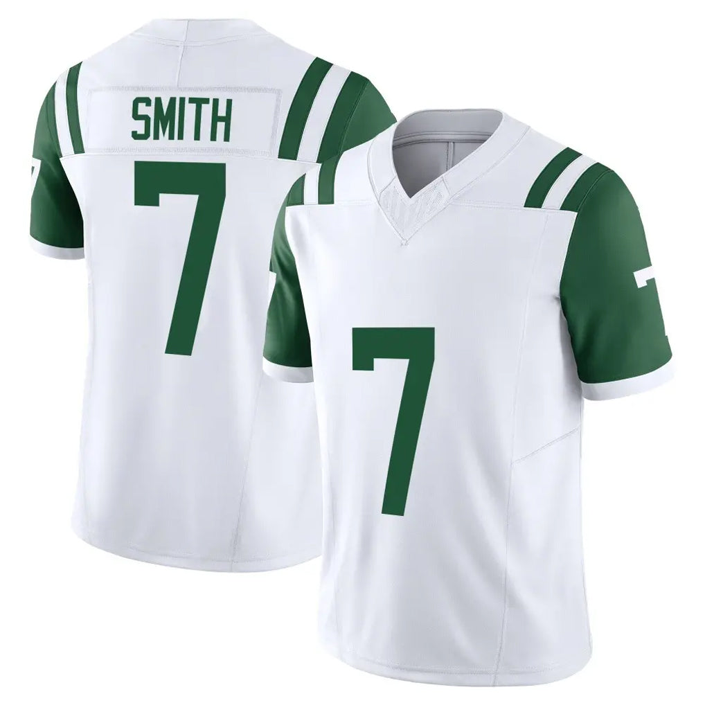 Perkns NY.Jets #7 Geno Smith Player White Limited Classic Vapor F.U.S.E. Home Game Stitched Jerseys