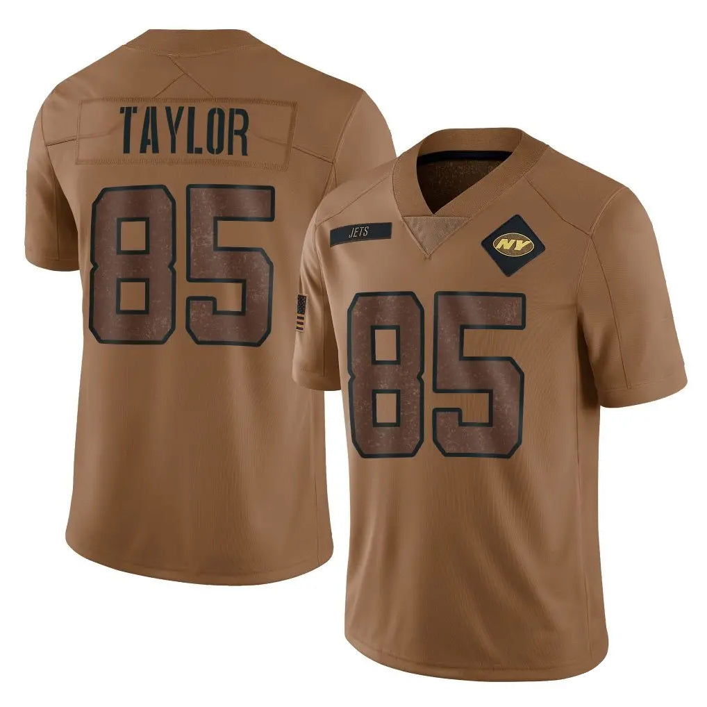 Perkns NY.Jets #85 Mason Taylor Player Brown Salute To Service Limited Stitched Jerseys