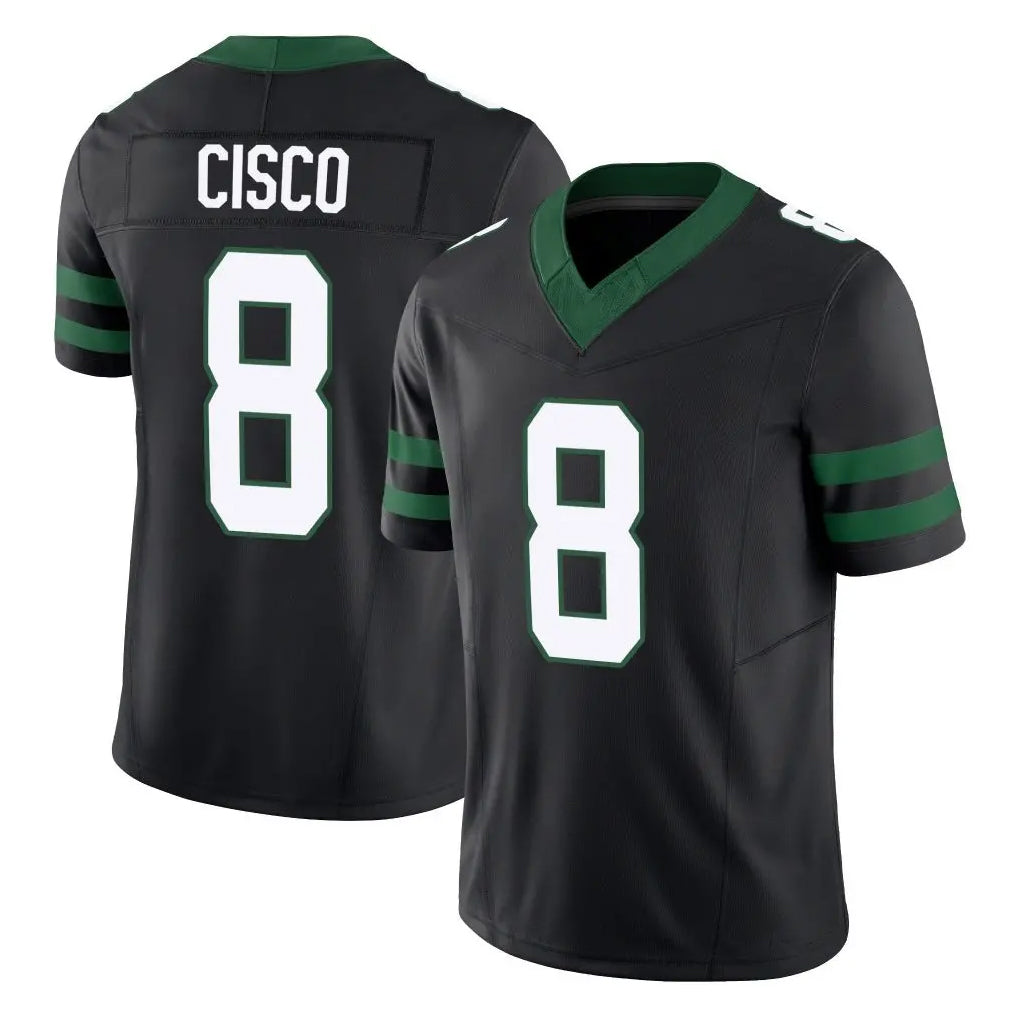 Perkns NY.Jets #8 Andre Cisco Player Black Limited Legacy Vapor F.U.S.E. Home Game Stitched Jerseys