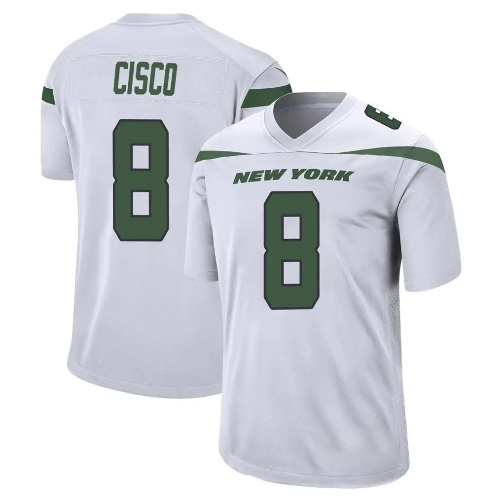 Perkns NY.Jets #8 Andre Cisco Player White Spotlight Home Game Stitched Jerseys