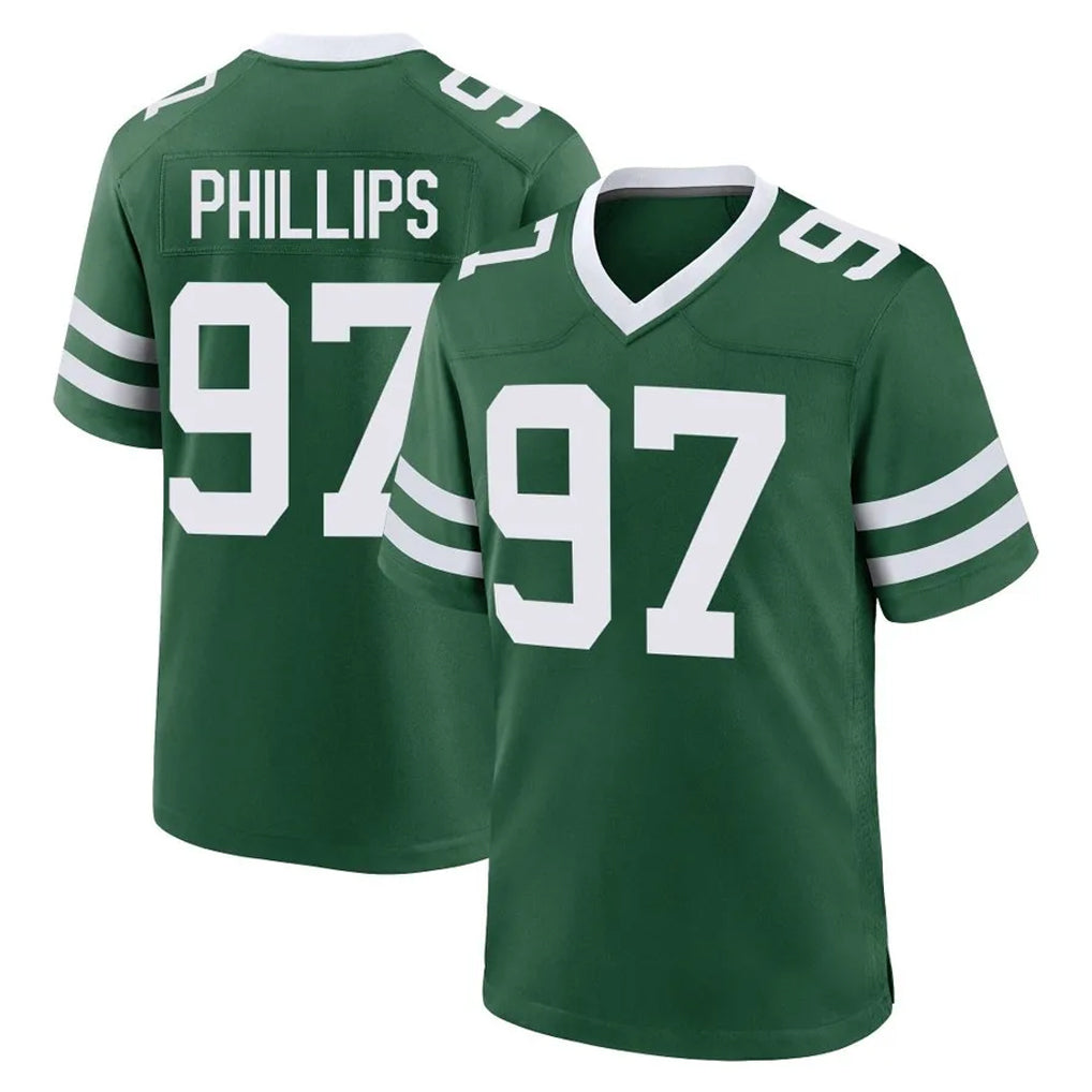 Perkns NY.Jets #97 Harrison Phillips Player Green Legacy Home Game Stitched Jerseys