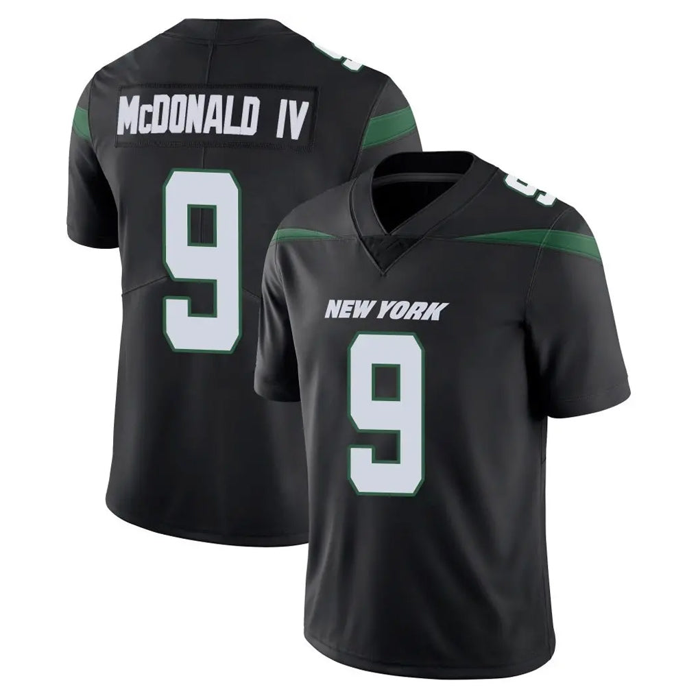 Perkns NY.Jets #9 Will McDonald IV Player Stealth Black Limited Vapor Home Game Stitched Jerseys