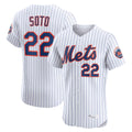 Perkns NY.Mets #22 Juan Soto Player White Home Limited Elite Stitched Jerseys