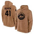 Perkns NY.Mets #41 Tom Seaver Player Brown Club Pullover Hoodie Game Stitched Jerseys